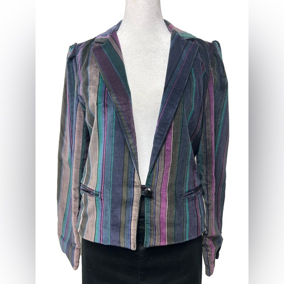 Vintage Jackets & Blazers - Vintage Striped Velvet Blazer – Size 7